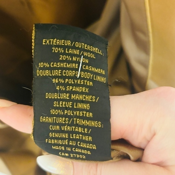 MACKAGE Tan Brown Wool Blend Luxury Trench Coat SZ Medium - Picture 12 of 13